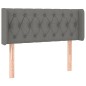 vidaXL LED Kopfteil Dunkelgrau 103x16x78/88 cm Stoff