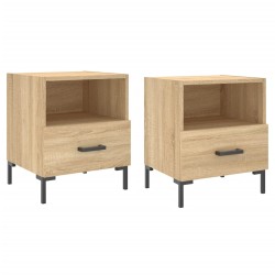 vidaXL Nachttische 2 Stk. Sonoma-Eiche 40x35x47,5 cm Holzwerkstoff