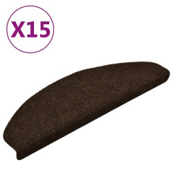 vidaXL Treppenmatten Selbstklebend 15 Stk. Braun 65x21x4cm Nadelvlies 