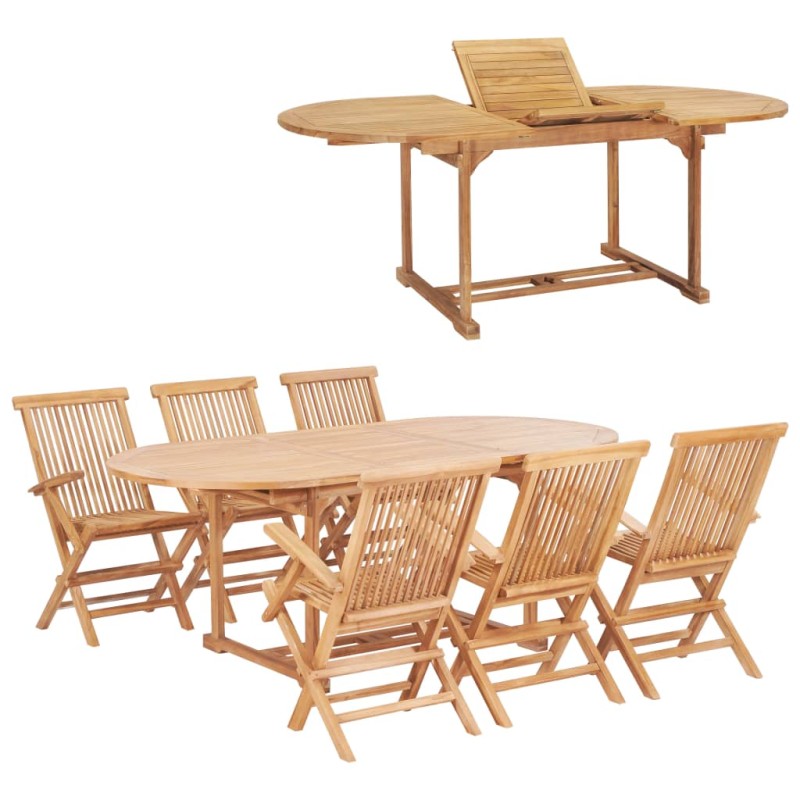 vidaXL 7-tlg. Garten-Essgruppe 150-200 x 100 x 75 cm Massivholz Teak vidaXL 7-tlg. Garten-Essgruppe 150-200 x 100 x 75 cm Massivholz Teak