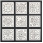 vidaXL Handgeschnitztes Wandpaneel MDF 60x60x1,5 cm Schwarz und Weiß vidaXL Handgeschnitztes Wandpaneel MDF 60x60x1,5 cm Schwarz und Weiß