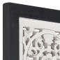 vidaXL Handgeschnitztes Wandpaneel MDF 60x60x1,5 cm Schwarz und Weiß vidaXL Handgeschnitztes Wandpaneel MDF 60x60x1,5 cm Schwarz und Weiß