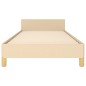 vidaXL Bettgestell mit Kopfteil Creme 90x200 cm Stoff vidaXL Bettgestell mit Kopfteil Creme 90x200 cm Stoff