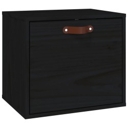 vidaXL Wandschrank Schwarz 40x30x35 cm Massivholz Kiefer