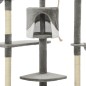 vidaXL Katzen-Kratzbaum mit Sisal-Kratzsäulen 203 cm Grau und Weiß vidaXL Katzen-Kratzbaum mit Sisal-Kratzsäulen 203 cm Grau und Weiß