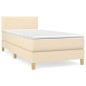 vidaXL Boxspringbett mit Matratze Creme 90x190 cm Stoff vidaXL Boxspringbett mit Matratze Creme 90x190 cm Stoff