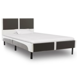 Bett mit Memory-Schaum-Matratze Kunstleder 90×200cm