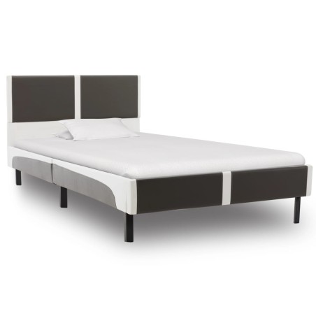 Bett mit Memory-Schaum-Matratze Kunstleder 90×200cm