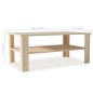 vidaXL Couchtisch Holzwerkstoff 100x59x42 cm Eiche vidaXL Couchtisch Holzwerkstoff 100x59x42 cm Eiche