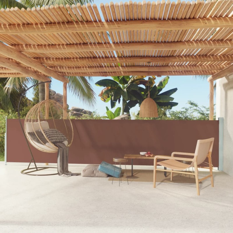 vidaXL Seitenmarkise Ausziehbar 117x600 cm Braun vidaXL Seitenmarkise Ausziehbar 117x600 cm Braun
