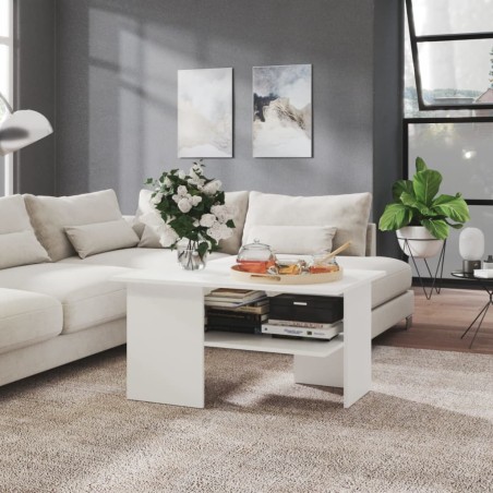 vidaXL Couchtisch Weiß 90x60x46,5 cm Holzwerkstoff