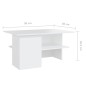 vidaXL Couchtisch Weiß 90x60x46,5 cm Holzwerkstoff vidaXL Couchtisch Weiß 90x60x46,5 cm Holzwerkstoff