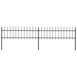 Gartenzaun mit Speerspitzen Stahl 3,4 x 0,6 m Schwarz