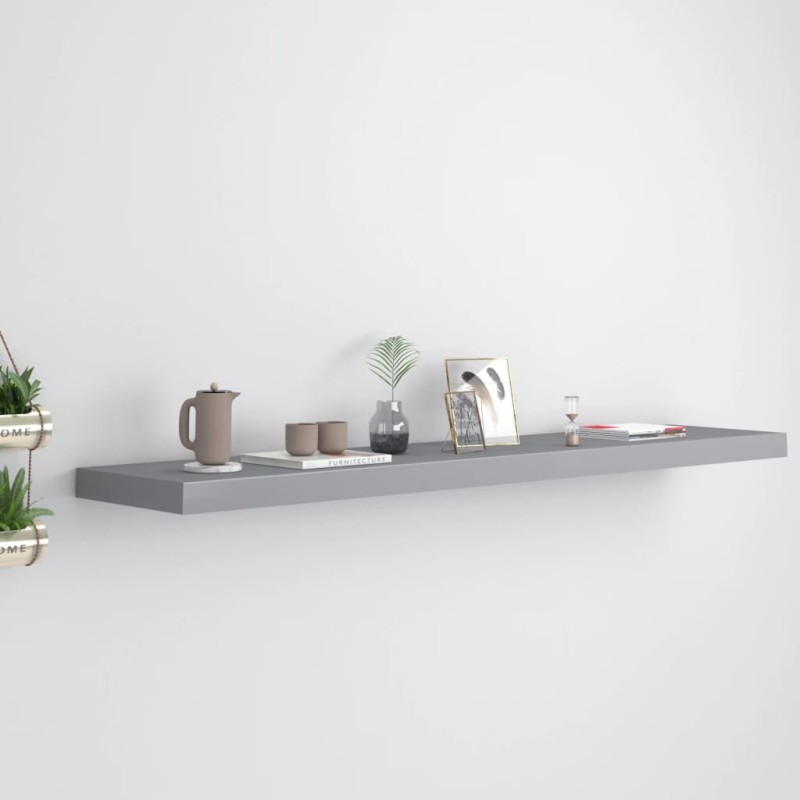 vidaXL Schwebendes Wandregal Grau 120x23,5x3,8 cm MDF vidaXL Schwebendes Wandregal Grau 120x23,5x3,8 cm MDF