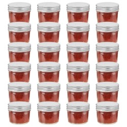 vidaXL Marmeladengläser mit Silbernen Deckeln 24 Stk. 110 ml