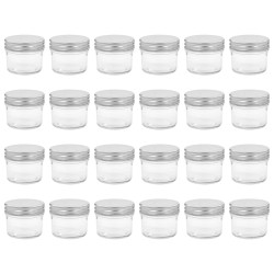 vidaXL Marmeladengläser mit Silbernen Deckeln 24 Stk. 110 ml