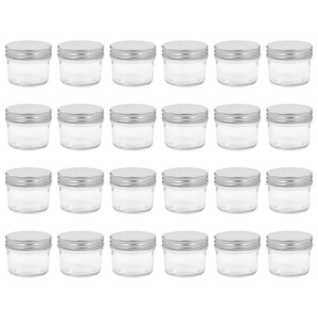 vidaXL Marmeladengläser mit Silbernen Deckeln 24 Stk. 110 ml