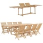 vidaXL 9-tlg. Garten-Essgruppe 180-280 x 100 x 75 cm Teak Massivholz vidaXL 9-tlg. Garten-Essgruppe 180-280 x 100 x 75 cm Teak Massivholz