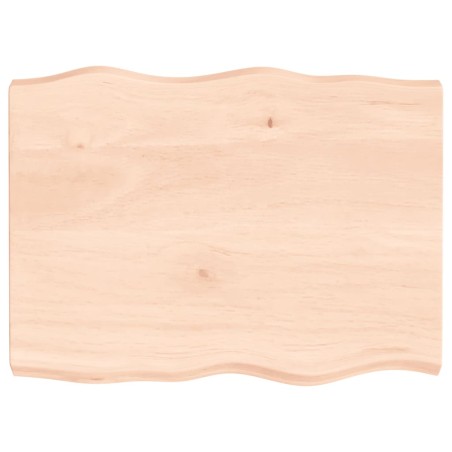 vidaXL Tischplatte 80x60x6 cm Massivholz Eiche Unbehandelt Baumkante