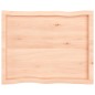 vidaXL Tischplatte 80x60x6 cm Massivholz Eiche Unbehandelt Baumkante vidaXL Tischplatte 80x60x6 cm Massivholz Eiche Unbehandelt Baumkante