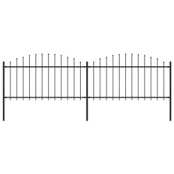 Gartenzaun mit Speerspitzen Stahl (1,25 - 1,5) x 3,4 m Schwarz