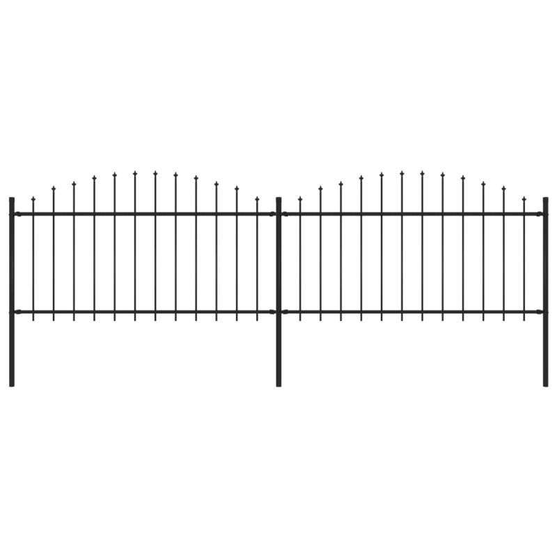 Gartenzaun mit Speerspitzen Stahl (1,25 - 1,5) x 3,4 m Schwarz Gartenzaun mit Speerspitzen Stahl (1,25 - 1,5) x 3,4 m Schwarz