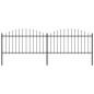 Gartenzaun mit Speerspitzen Stahl (1,25 - 1,5) x 3,4 m Schwarz Gartenzaun mit Speerspitzen Stahl (1,25 - 1,5) x 3,4 m Schwarz