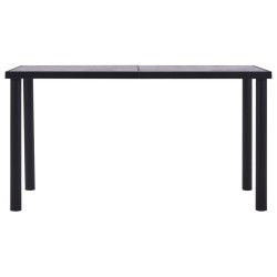 vidaXL Esstisch Schwarz und Betongrau 140 x 70 x 75 cm MDF