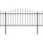 Gartenzaun mit Speerspitzen Stahl (1,25 - 1,5) x 3,4 m Schwarz Gartenzaun mit Speerspitzen Stahl (1,25 - 1,5) x 3,4 m Schwarz