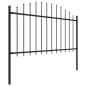 Gartenzaun mit Speerspitzen Stahl (1,25 - 1,5) x 3,4 m Schwarz Gartenzaun mit Speerspitzen Stahl (1,25 - 1,5) x 3,4 m Schwarz