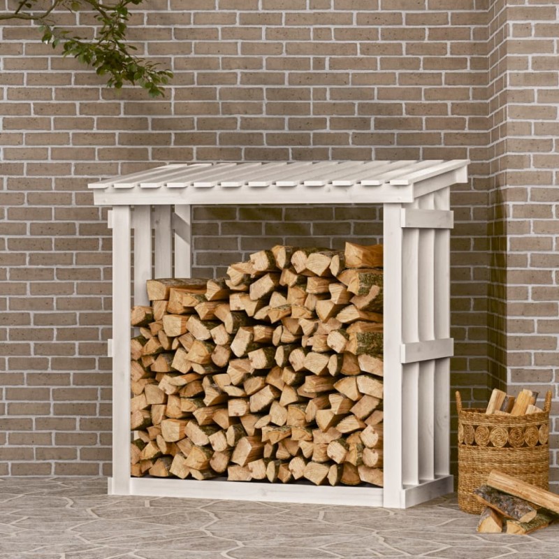 vidaXL Kaminholzregal Weiß 108x64,5x109 cm Massivholz Kiefer vidaXL Kaminholzregal Weiß 108x64,5x109 cm Massivholz Kiefer