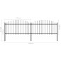 Gartenzaun mit Speerspitzen Stahl (1,25 - 1,5) x 3,4 m Schwarz Gartenzaun mit Speerspitzen Stahl (1,25 - 1,5) x 3,4 m Schwarz