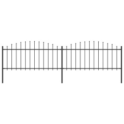 Gartenzaun mit Speerspitzen Stahl (0,5 - 0,75) x 3,4 m Schwarz