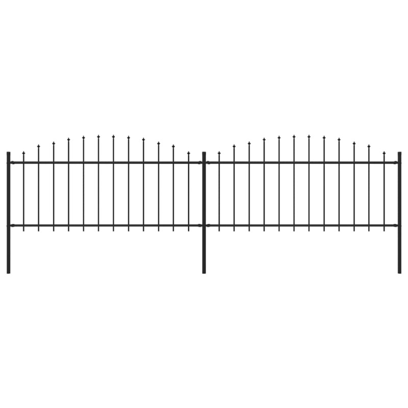 Gartenzaun mit Speerspitzen Stahl (0,5 - 0,75) x 3,4 m Schwarz Gartenzaun mit Speerspitzen Stahl (0,5 - 0,75) x 3,4 m Schwarz
