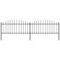 Gartenzaun mit Speerspitzen Stahl (0,5 - 0,75) x 3,4 m Schwarz Gartenzaun mit Speerspitzen Stahl (0,5 - 0,75) x 3,4 m Schwarz
