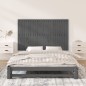 vidaXL Wand-Kopfteil Grau 147x3x90 cm Massivholz Kiefer