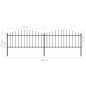 Gartenzaun mit Speerspitzen Stahl (0,5 - 0,75) x 3,4 m Schwarz Gartenzaun mit Speerspitzen Stahl (0,5 - 0,75) x 3,4 m Schwarz