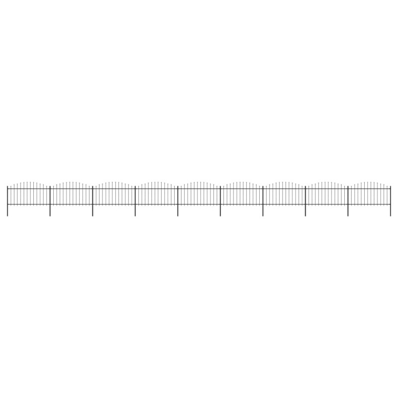 Gartenzaun mit Speerspitzen Stahl (1,25 - 1,5) x 15,3 m Schwarz Gartenzaun mit Speerspitzen Stahl (1,25 - 1,5) x 15,3 m Schwarz