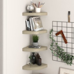 vidaXL Eck-Schweberegale 4 Stk. Eichefarben 25x25x3,8 cm MDF