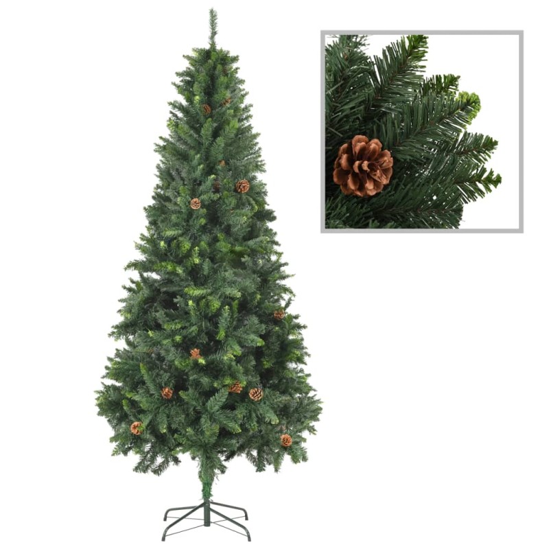 vidaXL Künstlicher Weihnachtsbaum mit Kiefernzapfen Grün 210 cm vidaXL Künstlicher Weihnachtsbaum mit Kiefernzapfen Grün 210 cm