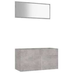 vidaXL 2-tlg. Badmöbel-Set Betongrau Holzwerkstoff