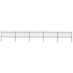 vidaXL Gartenzaun mit Bügel-Design Stahl 8,5 x 0,8 m Schwarz