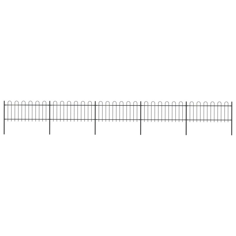 vidaXL Gartenzaun mit Bügel-Design Stahl 8,5 x 0,8 m Schwarz vidaXL Gartenzaun mit Bügel-Design Stahl 8,5 x 0,8 m Schwarz