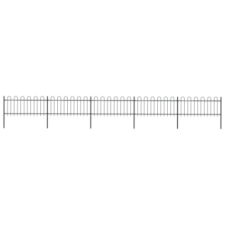 vidaXL Gartenzaun mit Bügel-Design Stahl 8,5 x 0,8 m Schwarz