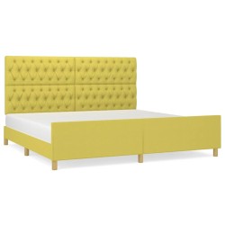 vidaXL Bettgestell mit Kopfteil Grün 200x200 cm Stoff