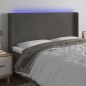 vidaXL LED Kopfteil Dunkelgrau 203x16x118/128 cm Samt vidaXL LED Kopfteil Dunkelgrau 203x16x118/128 cm Samt