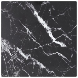 vidaXL Tischplatte Schwarz 30x30 cm 6 mm Hartglas in Marmoroptik