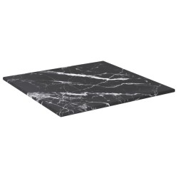 vidaXL Tischplatte Schwarz 30x30 cm 6 mm Hartglas in Marmoroptik