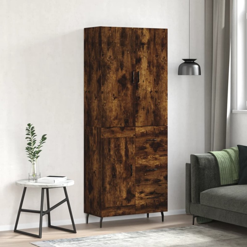 Highboard Räuchereiche 69,5x34x180 cm Holzwerkstoff Highboard Räuchereiche 69,5x34x180 cm Holzwerkstoff