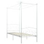vidaXL Himmelbett-Gestell Weiß Metall 100 x 200 cm vidaXL Himmelbett-Gestell Weiß Metall 100 x 200 cm